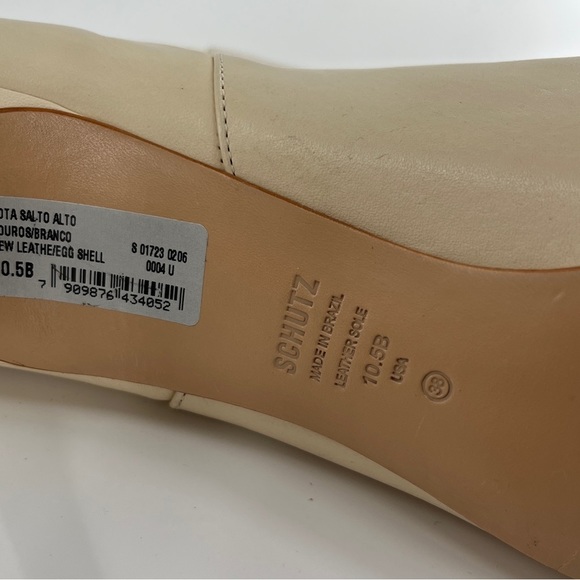 Schutz Sanara Leather Bootie in Eggshell - Size 10.5 - Picture 7 of 9
